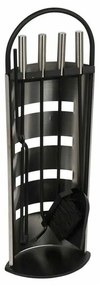 Utensílios para a Lareira DKD Home Decor Prateado Aço 23 x 15 x 66 cm (4 Peças)