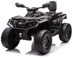 Moto 4 elétrica para crianças 12V Can Am Outlander 4x4 com controlo remoto, rodas Espuma EVA, assento couro Carga até 50Kg Preta