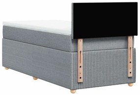 Cama com molas/colchão 90x190 cm tecido cinzento-claro