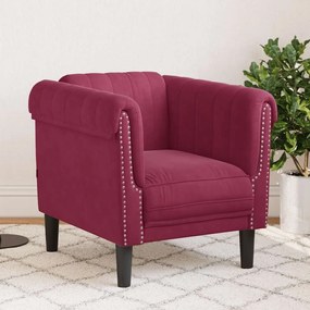 vidaXL Poltrona veludo vermelho-tinto
