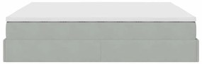 Estrutura de cama otomana com colchão 180x200 cm cinzento claro