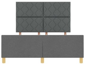 Cama de Tecido Cinza Escuro vidaXL 160x200 cm