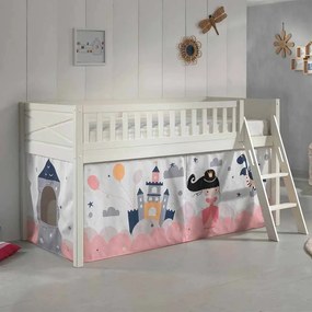 Conjunto cama alta Infantil SCOTT + cortina de brincar PRINCESA SOFIA Branca