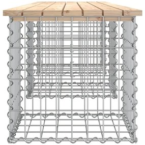 Banco de jardim c/ design gabião 203x44x42 cm pinho maciço