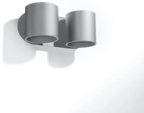 Aplique Candeeiro de parede aluminio ORBIS 2 Lampâdas Cinzento