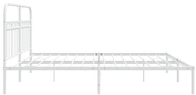 Estrutura de cama com cabeceira 193x203 cm metal branco
