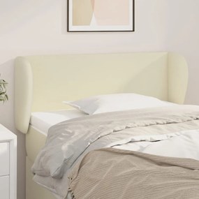 Cabeceira de cama c/ abas couro artificial 103x23x78/88cm creme