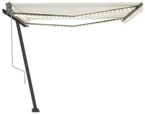 Toldo automático com LED e sensor de vento 400x300 cm cor creme