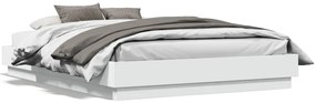 Estrutura de cama com luzes LED 120x190 cm branco