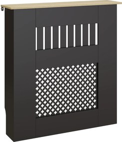 HOMCOM Cobertura para Radiadores Proteção Radiador de MDF 78x19x81 cm Desenho Moderno de Ripas Preto | Aosom Portugal