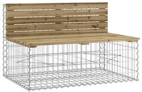 Banco de jardim c/ design gabião 347x71x65,5cm pinho impregnado