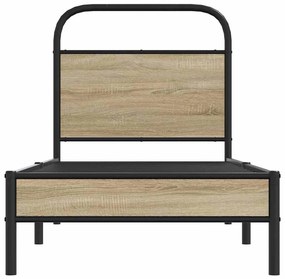 Estrutura cama s/ colchão derivados de madeira carvalho fumado