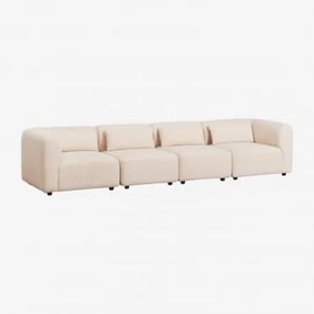 Sofá Modular Fogler De 4 Peças Chenille Creme Bege - Sklum