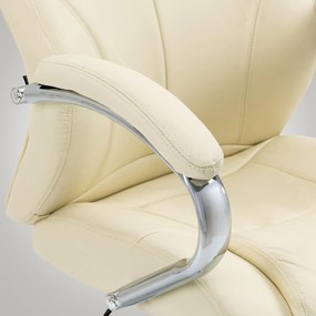 Cadeira de Escritório Salford Genuine Leather Creme