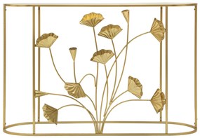 MESA CONSOLA FLOW DOURADA 120X40X80 CM