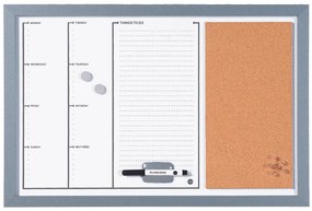 Bi-Office – Quadro Planificação Combinado Magnético/Cortiça 40x60cm Cinza