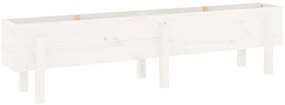 Canteiro elevado de jardim 160x30x38 cm pinho maciço branco