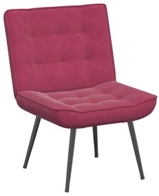 Cadeira de descanso com banco veludo vermelho tinto