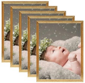 vidaXL Molduras para mesa 5 pcs 21x29,7 cm MDF dourado