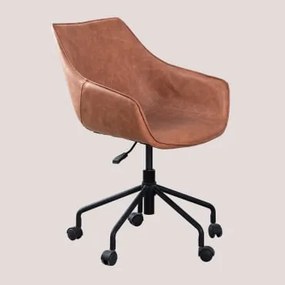 Cadeira de escritório em couro sintético Lucy Caramelo - Sklum