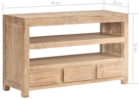Móvel TV madeira de acácia maciça 90x30x55 cm castanho claro