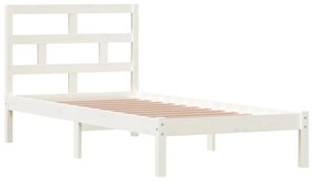 Estrutura de cama 90x200 cm pinho maciço branco