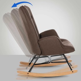 Cadeira de balanço Sanka em tecido 71 x 98 x 88 cm Castanho