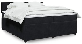 vidaXL Cama com molas/colchão 200x200 cm veludo preto