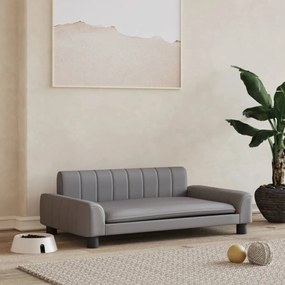 vidaXL Cama para cães 90x53x30 cm couro artificial cinzento