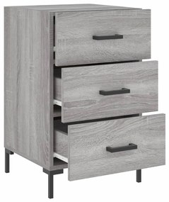 Mesa de cabeceira 40x40x66 cm derivados madeira cinzento sonoma