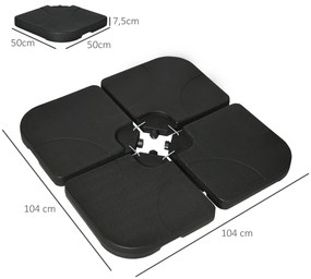 Conjunto de Pesos para Base de Chapéu de Sol de 4 Peças Base para Chap