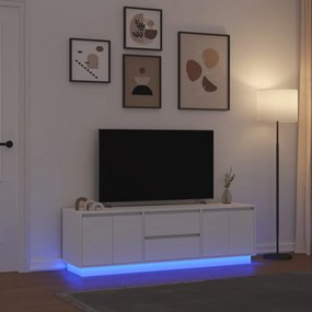 vidaXL Móvel de TV com luzes LED 160,5x41x50 cm branco