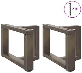 Pés para mesa de centro em forma de T, 2 peças, preto, 50x25x(30-31) c