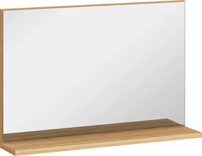 kleankin Espelho de Casa de Banho de Parede com Prateleira Aberta, Estilo Moderno, para Hall de Entrada e Corredor, 60x12x40 cm, Madeira Natural | Aosom Portugal