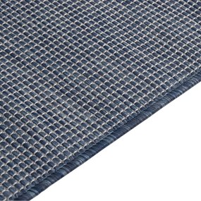 Tapete de tecido plano para exterior 140x200 cm azul