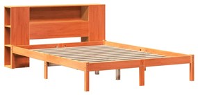 Cama com estante sem colchão 140x190 cm pinho maciço