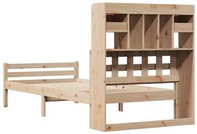 Cama com estante sem colchão 100x200 cm pinho maciço