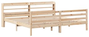 Estrutura de cama com cabeceira 200x200 cm pinho maciço