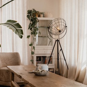 Candeeiro de pé industrial tripé preto 50 cm ajustável - Hanze