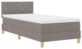 Cama Box Spring com Colchão Taupe 100x200 cm Tecido