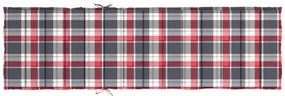 Almofadão p/ espreguiçadeira tecido oxford xadrez vermelho