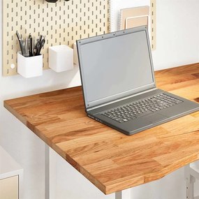 vidaXL Tampo de mesa retangular 100x80x2,5 cm carvalho castanho-claro