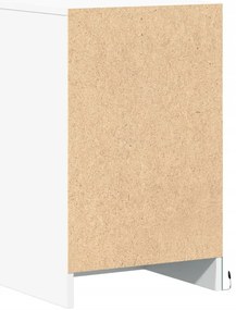 Mesas de cabeceira c/ luzes LED 2 pcs derivados madeira branco