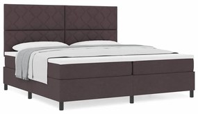 Cama Box Spring com Colchão Castanho Escuro 200x200 cm Tecido