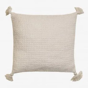 Almofada Quadrada 45x45 Cm Em Algodão Resnais Beige Creme - Sklum