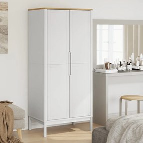 vidaXL Roupeiro FLORO 77x53x171 cm madeira de pinho maciça branco
