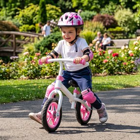 Bicicleta de Equilíbrio Infantil, 73 x 44 x 50 cm, Quadro Metálico Ultraleve, Cor-de-rosa