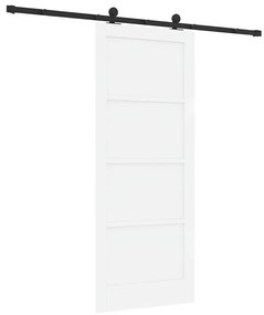 Porta Deslizante com Conjunto de Hardware 'ORKDAL'Madeira Sólida Branc