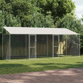 Jaula para cão Prateado 600 x 200 x 256 cm Aço Galvanizado