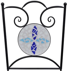 Cadeiras de bistrô dobráveis 2 pcs cerâmica azul e branco